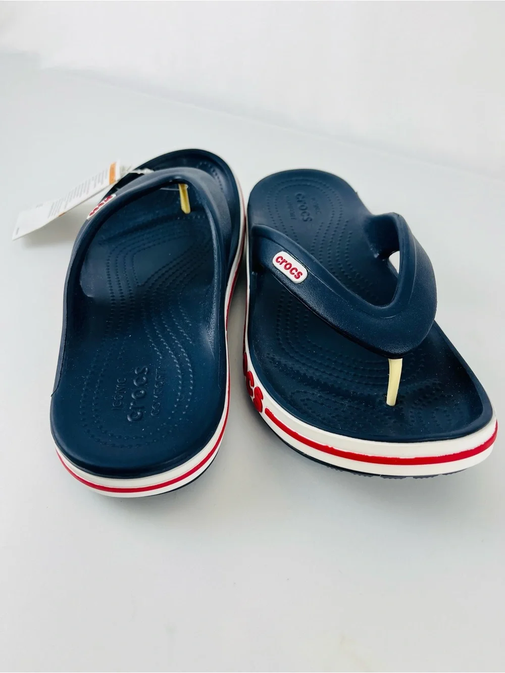 Crocs Unisex Bayaband Flip Flops Navy/Pepper Women’s Size 7 Men’s Size 5